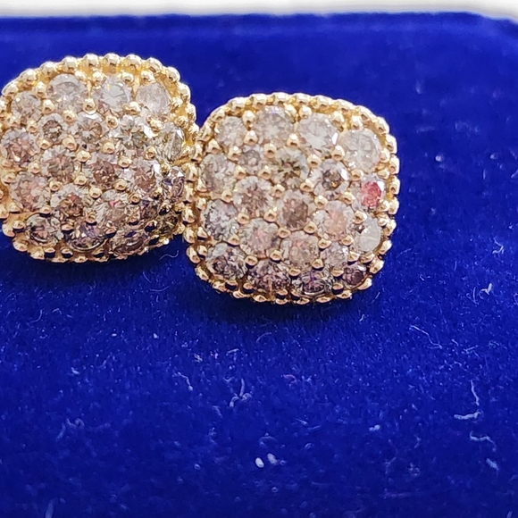 diamond (natural) earrings in 18K gold - Picture 3 of 3